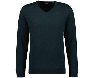 RAGMAN Pull en laine mérinos pour homme avec col en V, Vert foncé 035, S