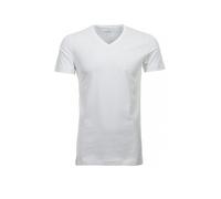 RAGMAN - T-Shirt - Col en V et Manches Courtes - fit - Double Pack - Blanc - S