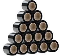 RAGO® Emballage déménagement noir Lot de 15 Film à palette mini rouleaux Film déménagement Film emballage plastic wrap Film plastique Rouleau emballage colis-15x Noir 0.21kg