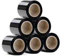 RAGO® Emballage déménagement noir Lot de 6 Film à palette mini rouleaux Film déménagement Film emballage plastic wrap Film plastique Rouleau emballage colis-6x Noir 0.21kg