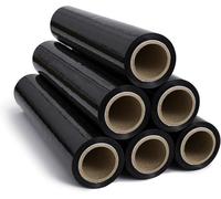 RAGO® Film etirable demenagement noir 130m 7,5 × 7,5 × 40 cm Film etirable Film palette Film noir emballage I Rouleau emballage colis 130 m (6 Pièces)