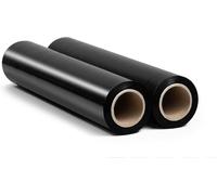 RAGO® Film etirable demenagement noir 2 pièces 130 m I 7,5 × 7,5 × 40 cm Film etirable Film palette Film noir emballage I Rouleau emballage colis 130 m