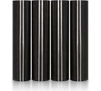 RAGO® Film etirable demenagement noir 4 pièces 300m 9,5 × 9,5 × 40 cm Film etirable Film palette Film noir emballage I Rouleau emballage colis Film palette noir 300 m