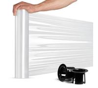 RAGO® Film etirable Demenagement Transparente 1 pièce I 0,85 kg I 7,5 x 7,5 x 40 cm I Film plastique Emballage Noir I Film à Palette i Rouleau emballage Colis avec Distributeur 150m