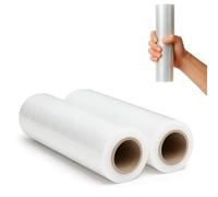 RAGO® Film étirable transparent 25 cm I 2 rouleaux I Film d’emballage main 300 g avec mandrin Ø38 mm I Emballage flexible pour déménagement & stockage