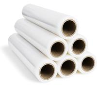 RAGO Lot de 6 films extensibles transparents pour meubles - 150 m - Rouleau de film étirable à la main - Film pour palette - Film enroulé - Matériau d'emballage (7,5 x 7,5 x 40 cm)