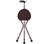 RAGOPILEN Chaise Pliante, Canne de Marche 2 en 1 avec siège et lumière LED, Pliable et réglable en Hauteur, Bleu/Marron(Brown Color)