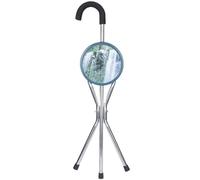 RAGOPILEN Chaise Pliante, Canne de Marche avec siège carré ou Rond 150 kg(Round Stool)