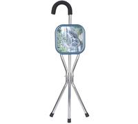 RAGOPILEN Chaise Pliante, Canne de Marche avec siège carré ou Rond 150 kg(Square Stool)