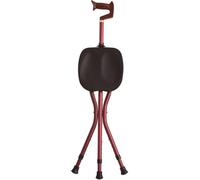 RAGOPILEN Chaise Pliante, Canne de Marche avec siège Pliable, Hauteur réglable, 5 Vitesses, légère, Cadre en Aluminium de 0,98 kg, capacité de 150 kg, Rouge