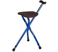 RAGOPILEN Chaise Pliante, Canne de Marche Triangulaire Stable et antidérapante, réglable en Hauteur sur 5 Niveaux, Bleu Clair, 33 x 5 x 83 cm