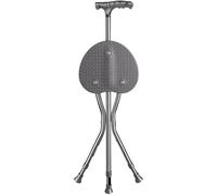 RAGOPILEN Chaise Pliante, Tabouret Canne Pliable 2 en 1 à 5 Vitesses, réglable en Hauteur, avec éclairage LED, capacité de 150 kg(B)
