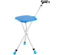 RAGOPILEN Chaise Pliante, Tabouret Canne Pliable avec éclairage, Hauteur réglable de 34,2 à 38,2 Pouces, capacité de Charge de 440 LB, Multicolore, 24 x 87 à 97 cm(Blue Color)