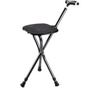 RAGOPILEN Chaise Pliante, Tabouret Canne Pliable avec éclairage, Hauteur réglable de 34,2 à 38,2 Pouces, capacité de Charge de 440 LB, Multicolore, 24 x 87 à 97 cm(Black Color)