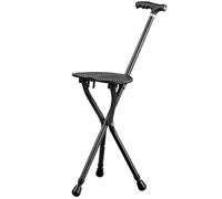 RAGOPILEN Chaise Pliante, Tabouret réglable en rotin avec éclairage LED 24 x 84-96 cm Noir Rouge(Black Color)