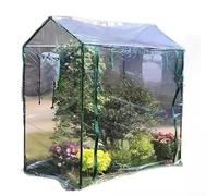 RAGOPILEN Couverture pour Plantes Protection Contre Le Gel, Couverture de Serre en PVC avec Porte roulante et visière, imperméable, Blanc et Vert, Plusieurs Tailles Disponibles(100x50x150cm)