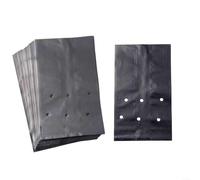 RAGOPILEN Couverture pour Plantes Protection Contre Le Gel, Sacs de Culture for Plantes, Lot de 100, Noirs, Plusieurs Tailles, Trous de Drainage, for Fleurs, légumes, Fruits(17x35cm)