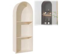 RAGOPILEN Sculptures décoratives, Niche de Douche arquée en Acier Inoxydable, encastrée à 2-3 Couches, Option de lumière Noire et Blanc cassé(Off White with Light,3 Layer)