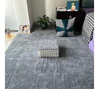 RAGOPILEN Tapis d'éveil en Peluche, Dalles de Moquette emboîtables 30x30x1 cm Multicolores Paquet de 10(Grey)