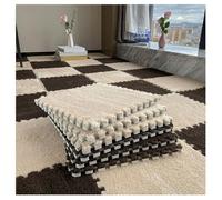 RAGOPILEN Tapis d'éveil en Peluche, Dalles de Moquette emboîtables en Mousse, Paquet de 80 Multicolores 0,23 à 0,39 Pouces(Apricot+Coffee,0.23 inch)