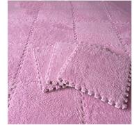 RAGOPILEN Tapis d'éveil en Peluche, Dalles de Moquette en Mousse emboîtables, Paquet de 18 Multicolores 12x12x0,4 Pouces(Pink)