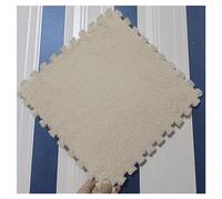 RAGOPILEN Tapis d'éveil en Peluche, Paquet de 10 Dalles de Moquette en Mousse emboîtables Multicolores 12x12 Pouces(Apricot)