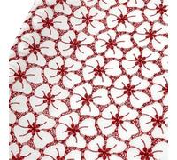 RAGOPILEN Tissu Artisanal en Coton, Tissu en Coton brodé Multicolore 130 cm de Large 1 Yard(White Bottom Red)