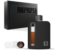 Ragproper Flasque en verre pour homme - Bouteille de poche moderne pour whisky et liqueur avec couvercle en liège et revêtement en silicone, revêtement en silicone durable, prise ferme - Single Shot