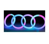 RAGPUKMUAN Auréoles pour auto Yeux D'ange Dynamiques Voiture 4/2/1 Pièces RGB Avec Clignotants Anneaux Halo Phares Led DRL Contrôle Par Application Kit halo pour phare(110mm,4PCS Rings)