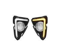 RAGPUKMUAN Phare Antibrouillard Pour Toyota Pour RAV4 2016 2017 2018 Feux De Jour DRL Clignotants Antibrouillard Lunette Garniture Chromée Accessoires De Voiture Blanc Jaune