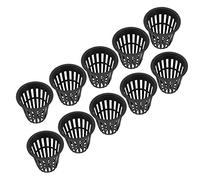 Raguso 10 pcs/Ensemble Hydroponique Panier Sûr en Plastique Hydroponique Panier Tasse Jardin Net Tasses Pots pour Jardin Balcon Plantation(Noir)