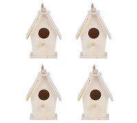 Raguso 4 Pièces en Bois Nid D'oiseau Maison D'oiseau pour Petits Oiseaux Type Suspendu Robin pour Cour de Jardin