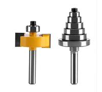Mèche de toupie à tige 1/2 "H - 1/4" avec 7 roulements Set de fraise à feuillure Outils de routeur à bois durables pour contreplaqué de panneaux de particules de bois massif