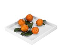 Raguso Plateau de Service bois Blanc Plateau de Service Carré de Bureau Organisateur de Stockage Plateau de Conservation Fruits Plateau Décoratif pour la Maison Café Restaurant