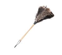 Raguso Plumeau avec poignée en bois, plumeau à plumes d'autruche, outil de nettoyage pour meubles, non électrostatique