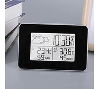 Raguso Station météo de prévision LCD sans Fil Snooze réveil numérique capteur extérieur intérieur pour Chambres Cuisine Bureau à Domicile Enfants et Adultes