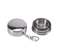 Raguso Tasse pliante en acier inoxydable télescopique portable, 75 ml, pour voyage, pique-nique et activités de plein air