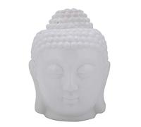 Raguso Tête de Bouddha en céramique Blanche en Forme de brûleur d'huile Essentielle diffuseur d'encens bougeoir pour Jardin Cour Maison Chambre décor OrnementYoga