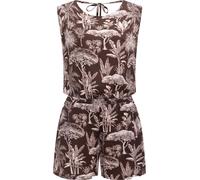 Ragwear Combinaison courte pour femme avec découpe dans le dos - Aspect floral - Taille XS à XXL, Chocolat foncé 26, S