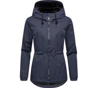 Ragwear Dankka Tech YOUMODO Veste demi-saison imperméable pour femme Veste fonctionnelle légère et courte avec capuche, bleu marine, S