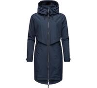 Ragwear Frodik YOUMODO Manteau de transition long et surdimensionné pour femme, parka respirante et imperméable (colonne d'eau 11 000 mm), avec capuche, tailles XS à XXL, bleu marine, S