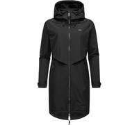 Ragwear Frodik YOUMODO Manteau de transition long, surdimensionné, pour femme, parka respirante et imperméable (colonne d'eau 11 000 mm), avec capuche, taille XS à XXL, Noir , XL