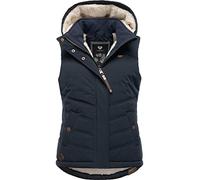 Ragwear Gilet d'extérieur sans manches pour femme Veste d'hiver chaude imperméable avec capuche amovible Hesty Intl XS-6XL, Navy22., XXL