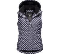 Ragwear Gilet d'extérieur sans manches pour femme - Veste d'hiver chaude, imperméable et respirante avec motif pied-de-poule tendance et capuche amovible - Imprimé Hesty - YOUMODO XS à 3XL, Lavande,