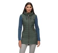 Ragwear LUCINDA VEST LONG Gilet pour femme, manteau, manteau mi-saison avec capuche, manteau d'automne, imperméable, Dark Green 2341_5021, M