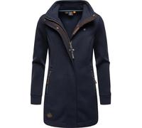 Ragwear Manteau de mi-saison long en sweat léger pour femme coupe-vent avec col haut Letrice Bonded XS-6XL, bleu marine, XL