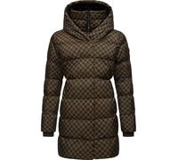 Ragwear Manteau d'hiver long à capuche pour femme - Manteau matelassé chaud - Motif pied-de-poule - Imperméable et respirant - Imprimé Niara - YOUMODO XS à 3XL, marron, M