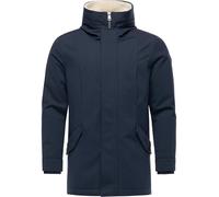 Ragwear Mr Cany YOUMODO S-3XL Parka chaude pour homme Veste d'hiver longue imperméable avec applications en fausse fourrure et bretelles de sac à dos à l'intérieur, bleu marine, M