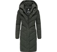Ragwear Natalka Manteau d'hiver chaud matelassé long imperméable avec capuche pour femme XS à 6XL, XL
