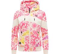 Ragwear Nuggie Block Flower Veste demi-saison légère et imperméable pour femme avec imprimé intégral et capuche Taille XS à XXL, Pink Combo26, XXL